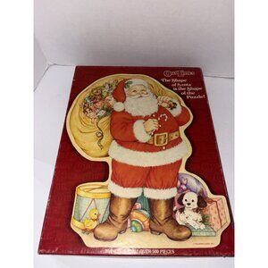 1981 Springbok Puzzle Outlines Santa Shaped Puzzle 500 pcs PZL5502 Complete